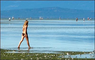 bikini girl at Parksville, BC Beach
