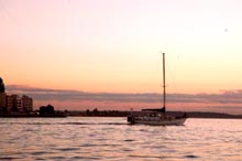 Sailboat at Sunset off Duwamish Head- Seattle