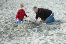 Sandcastle Building at Alki Beach - Seattle